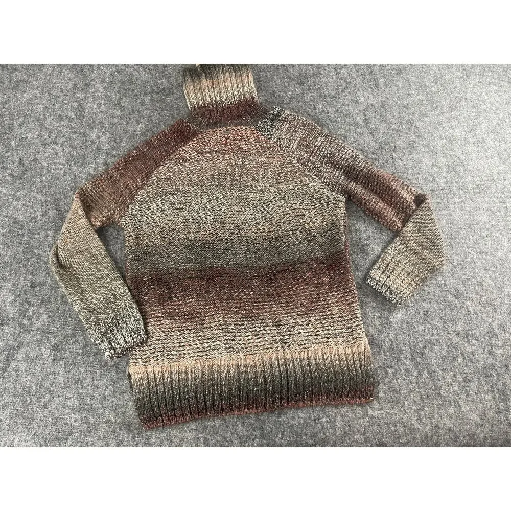 Prana Sweater Women Small Tunic Gray Turtle Neck Wool Blend Pullover Knit N38